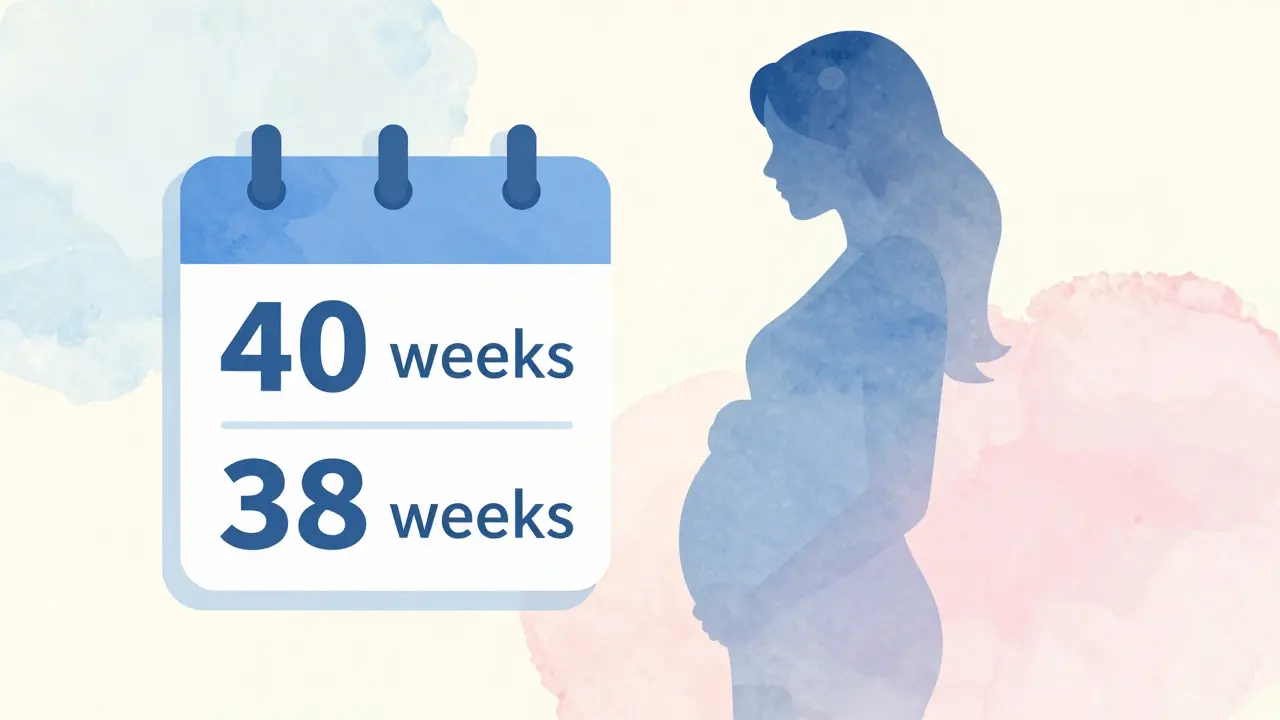 Ilustrace ukazující rozdíl mezi lékařským a biologickým věkem plodu